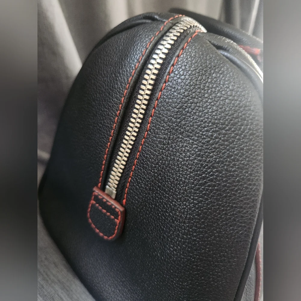 MCM Black Pebbled Leather Studded Boston Bag - Picture 8 of 12